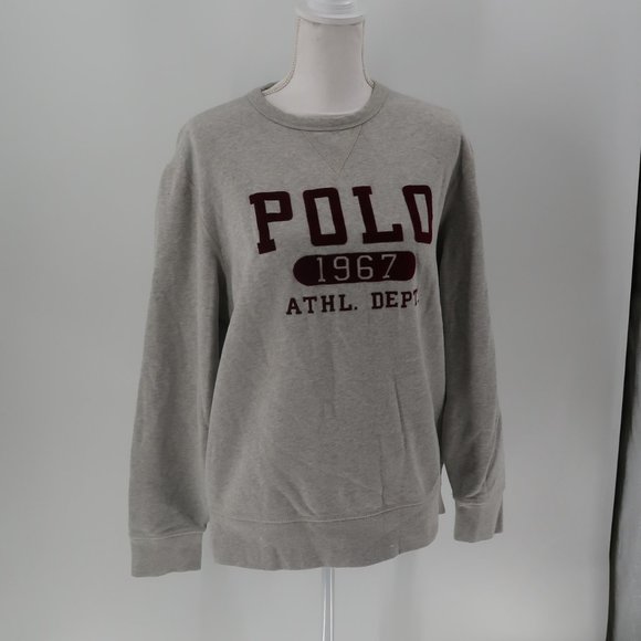Polo Ralph Lauren Tops - Polo Ralph Lauren Gray Sweatshirt with Maroon Lettering Size Large